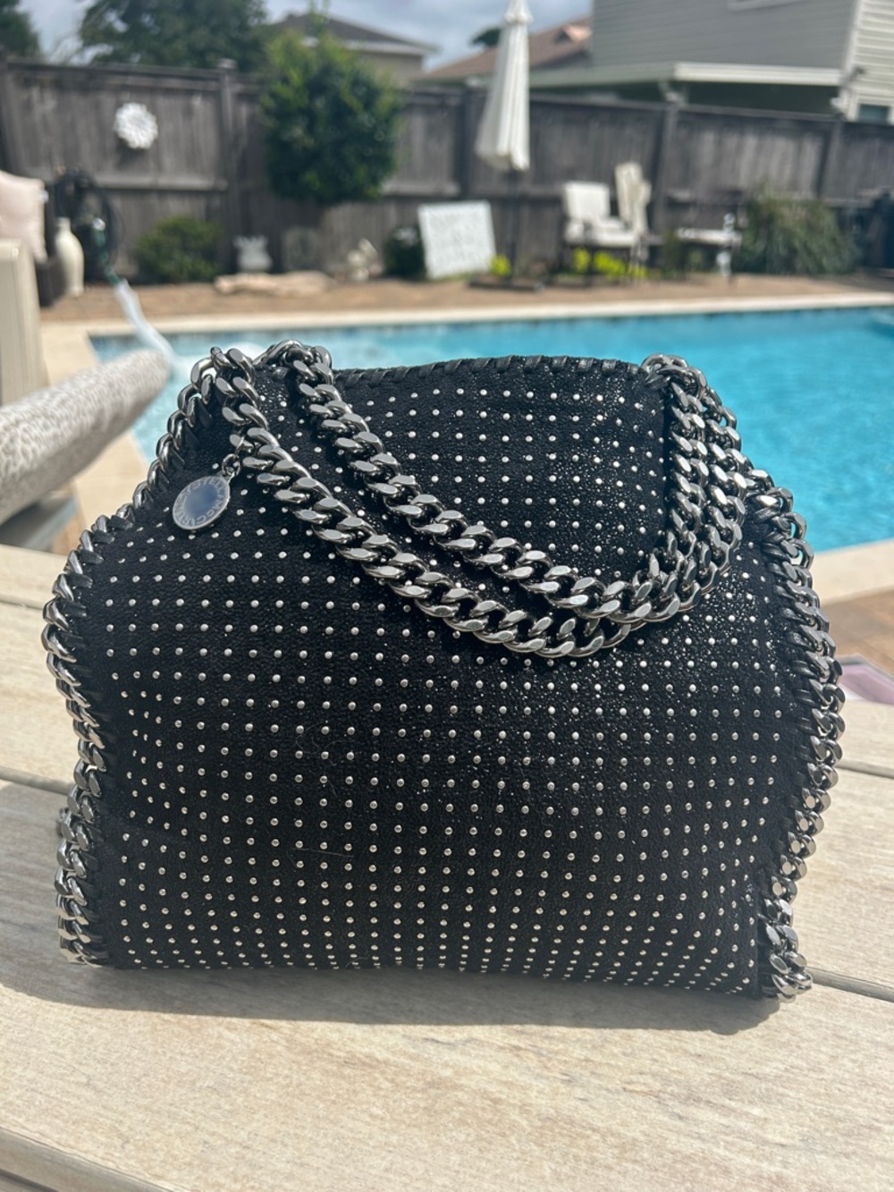 Stella McCartney Falabella STUDDED Black Two Way Bag